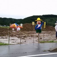 東北の秋の風景　案山子