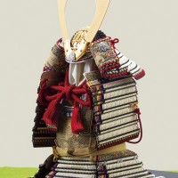 青森　櫛引八幡宮所蔵　国宝模写　褄取白糸縅大鎧