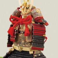 五月人形　広島　厳島社所蔵　重要文化財　黒韋威肩紅の大鎧模写　　 三分之一　鎧飾り