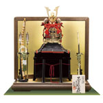 五月人形・　厳島社所蔵　重要文化財　黒韋威肩紅の大鎧模写　鎧飾り Ｎｏ３２１Ｉ