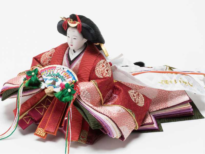 雛人形・京小十番親王柳官女付焼桐三段飾りセット　Ｎｏ３０００C 女雛のお顔と衣装