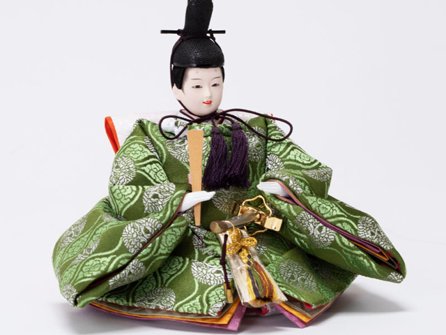 雛人形・京十二番焼桐平台親王飾りＮｏ１２０５　男雛のお顔と衣装
