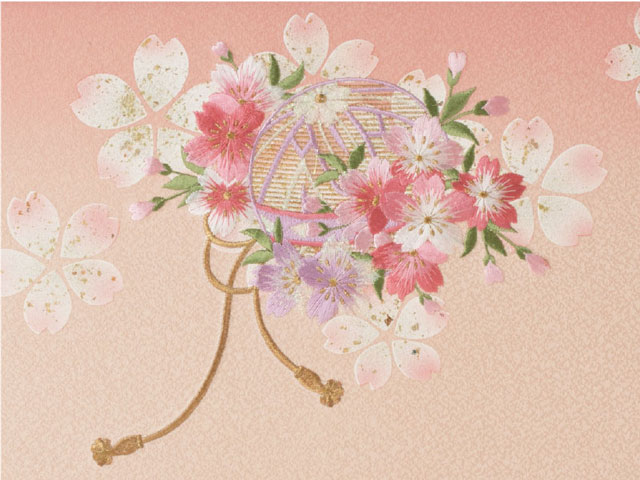 雛人形・京十番親王焼桐高床台親王飾りＮｏ１０１０Ｂ　桜と鞠の可愛い刺繍