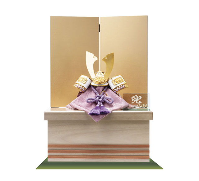 五月人形・881 紫苑収納セット　パステルカラー兜飾り