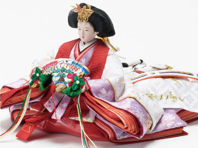 雛人形・ 京小十番親王塗り桐収納飾りＮｏ１０２１Dセット　女雛のお顔と衣装