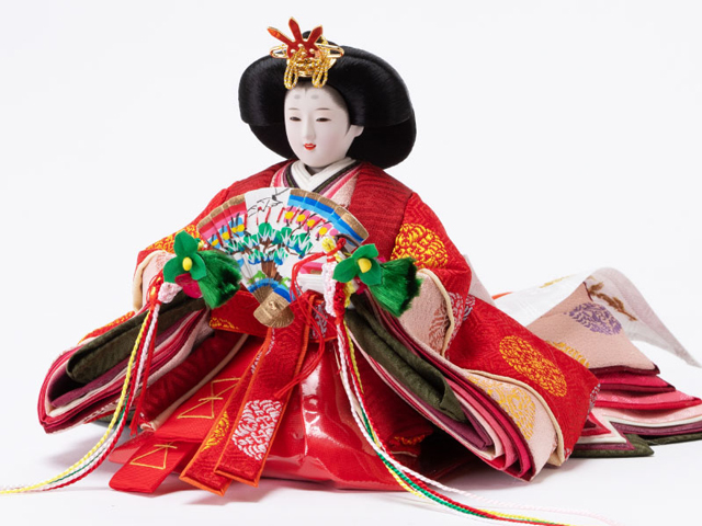 雛人形・コンパクトセット京小十二番親王焼桐平台飾り　Ｎｏ１２０４　女雛のお顔と衣装