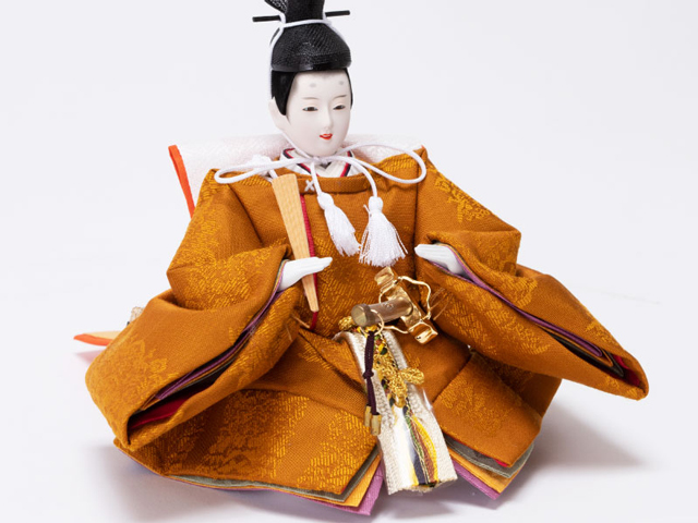 雛人形・コンパクトセット京小十二番親王焼桐平台飾り　Ｎｏ１２０４　男雛の衣装とお顔