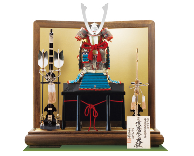 五月人形・広島　厳島神社所蔵 　国宝模写　浅葱綾威之大鎧飾りＮｏ３２１Ｅ