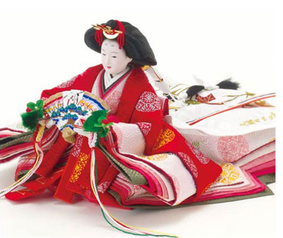 雛人形・京十一番親王　女雛のお顔と衣装