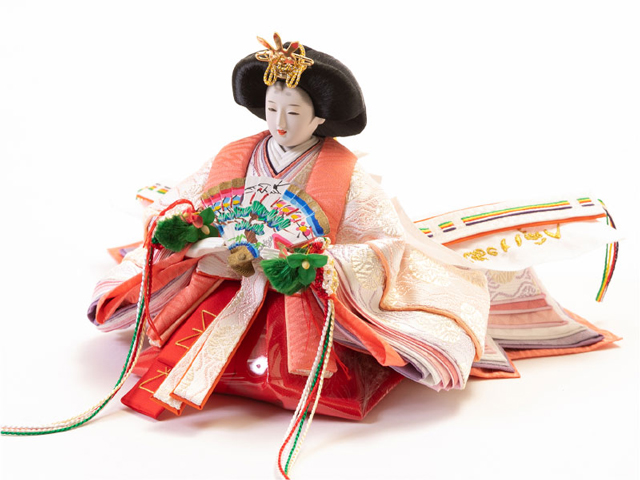 雛人形・京十二番親王　檜平台飾り　ＮＯ１２０７ 女雛の衣装とお顔