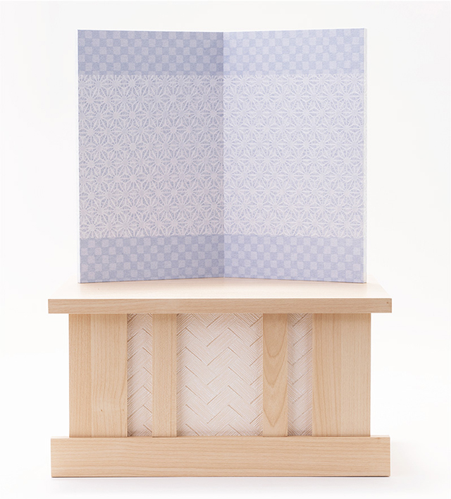 五月人形・パステルカラー兜 収納飾り　水色源氏兜収納セット　Ｎｏ５３０Ａ　飾り収納台・屏風