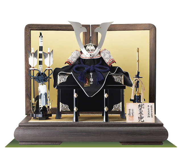 五月人形・広島 厳島神社所蔵 国宝模写 紺糸威兜平台飾りNo311-F