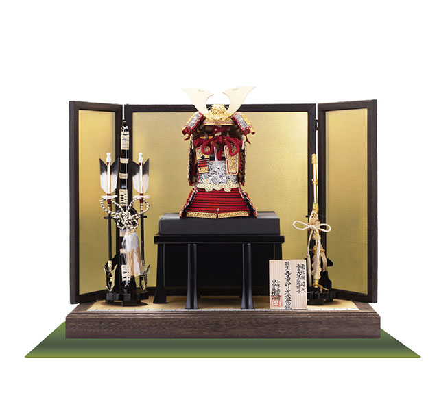 五月人形・五月人形・奈良 春日大社所蔵　国宝模写　『竹に虎雀』金物赤糸威大鎧飾り　Ｎｏ３４１Ａ