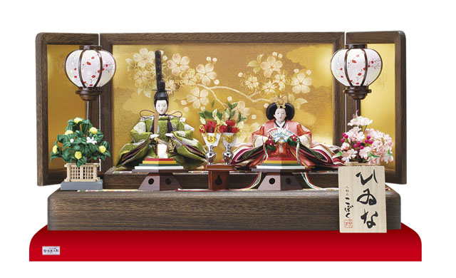 ミニ焼桐平台 親王飾りの雛人形　Ｎｏ１００９Ｃ