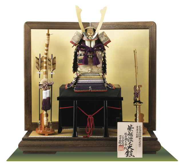 重要文化財模写　御岳神社所蔵　紫裾濃威大鎧模写　鎧飾りＮｏ３２１-Ｇ