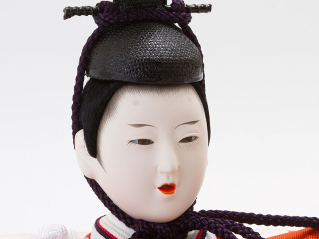 雛人形・京十番親王芥子官女付毛氈三段飾りセット　Ｎｏ２０１０　男雛のお顔