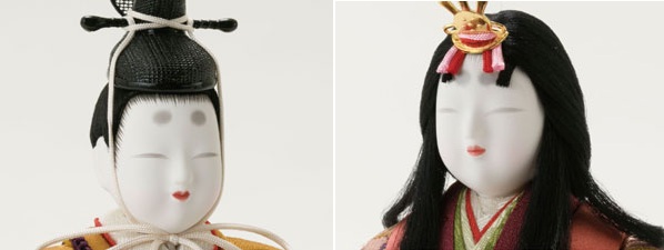 雛人形・木目込親王立雛紫野平台飾りNo8700 男雛のお顔と女雛のお顔