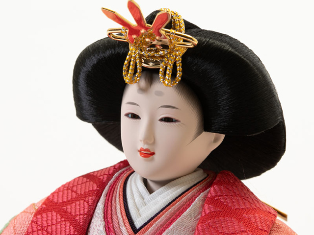 雛人形・京十一番親王柳官女付焼桐収納飾りＮｏ１０１９セット　女雛のお顔