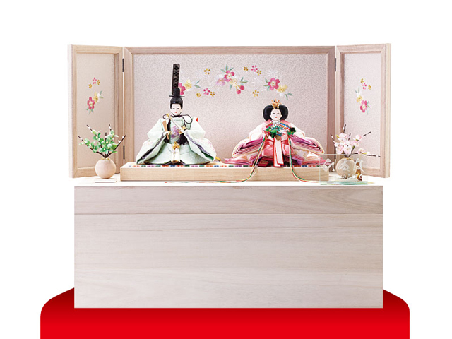 雛人形・京十一番親王白木桐収納飾りＮｏ１０２２Ｂセット