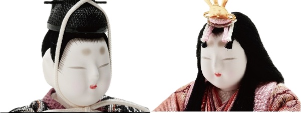 雛人形・木目込人形 真多呂作 親王・官女五人飾り 早春雛 No2913 男雛のお顔と女雛のお顔