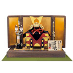 五月人形・奈良　春日大社所蔵　国宝模写　『竹に虎雀』金物赤糸威　兜飾り　Ｎｏ３１１Ａ
