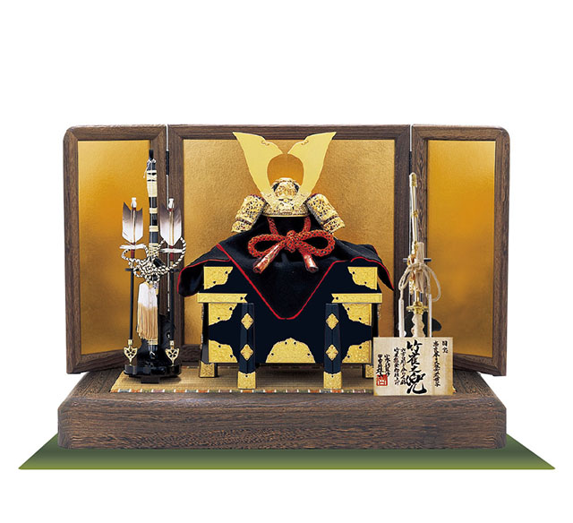 五月人形・五月人形・奈良　春日大社所蔵　国宝模写　『竹に虎雀』金物赤糸威　兜飾り　Ｎｏ３１１Ａ