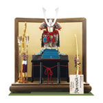 五月人形　広島　厳島神社所蔵 　国宝模写浅葱綾威鎧飾りＮｏ３２１-Ｅ