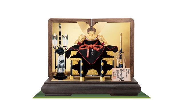 五月人形・青森　櫛引八幡宮所蔵　国宝模写 菊一文字金物赤糸威大鎧　兜飾り　Ｎｏ３１１-Ｂ