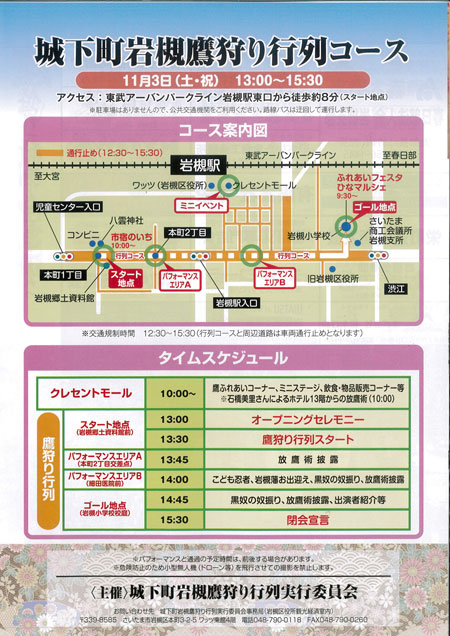 第６回 城下町岩槻　鷹狩り行列のコース案内