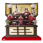 雛人形・京十二番親王小柳官女付焼桐三段収納飾り　Ｎｏ２９９６Ａ