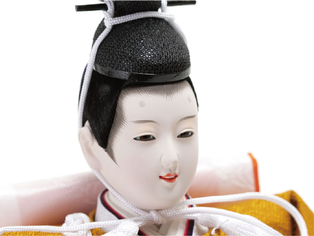 雛人形・京十番親王 緋毛氈飾りＮｏ１０１４Ｒ　男雛のお顔