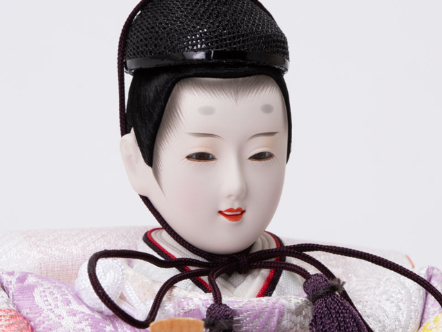 雛人形・京十二番塗りタモ平台親王飾りＮｏ１３０４　男雛のお顔