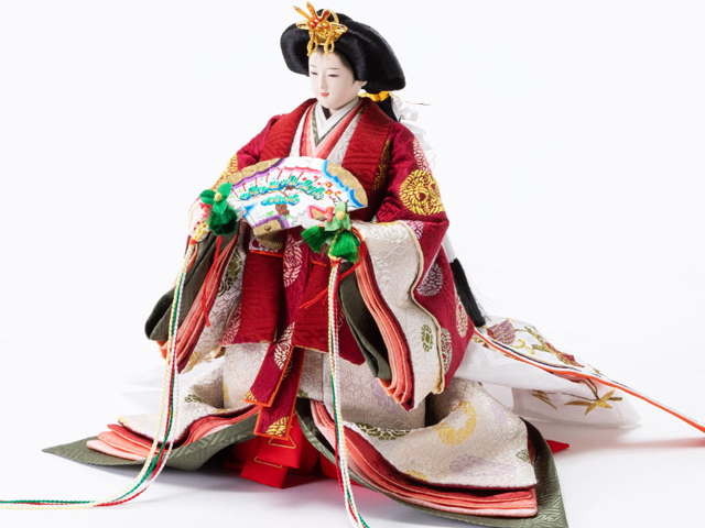 雛人形・京十番 立雛 ケヤキ塗平台飾り　Ｎｏ１３０６　女雛