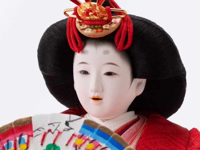 雛人形・金彩刺繍衣装 松寿作 京十一番親王 平台飾り　Ｎｏ１３１１Ａ　女雛のお顔