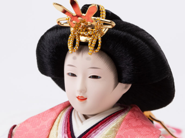 雛人形・京十一番親王 塗り収納飾り Ｎｏ４３０２Ｄセット　女雛のお顔