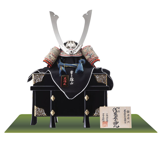 五月人形・広島 厳島神社所蔵 国宝模写浅葱綾威兜 単品No411E