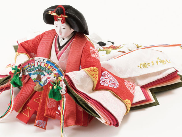 雛人形・京小十番親王柳官女焼桐三段飾りNo2992　女雛のお顔と衣装