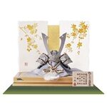 五月人形・パステルカラー兜 平台飾り　Ｎｏ３３３