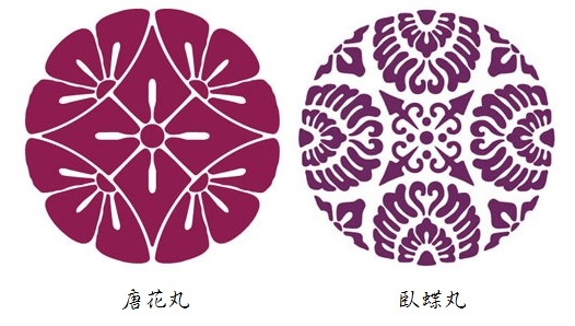 雛人形の衣装の文様　有職文様　丸文　唐花丸　臥蝶丸