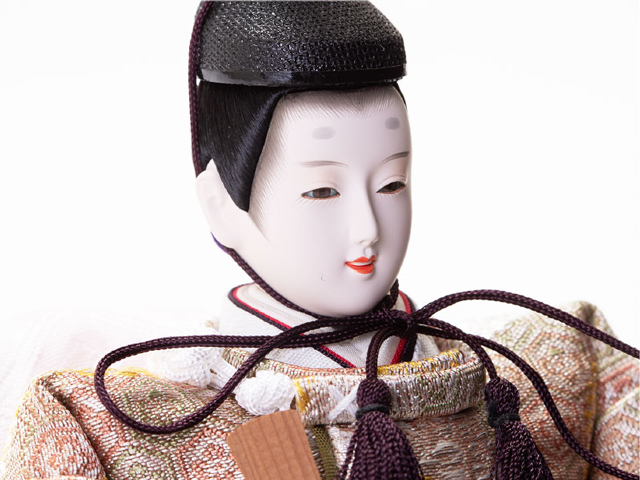 雛人形京十一番親王欅平台飾りＮｏ１００９Ｄセット　男雛のお顔