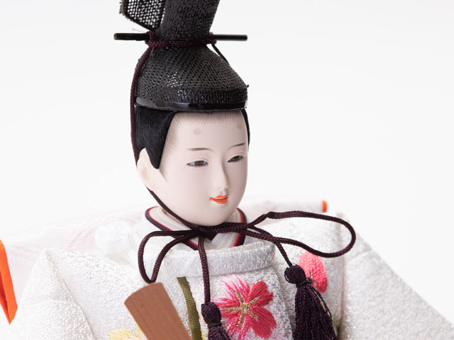 雛人形・京十一番親王タモ材収納飾りＮｏ１０２８セット　男雛のお顔