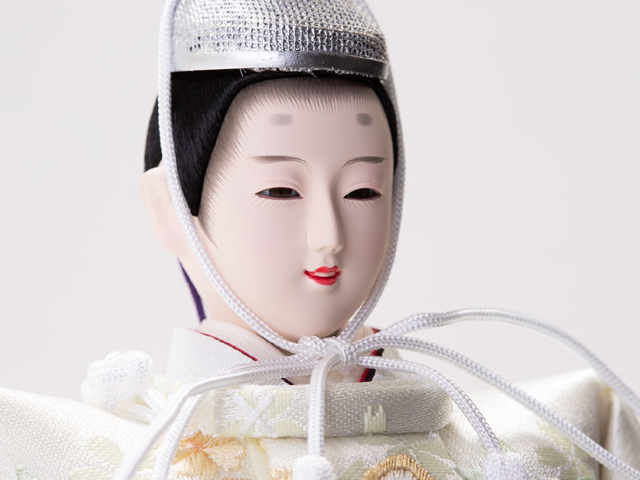 雛人形・京十番塗り欅平台立雛親王飾　Ｎｏ１３０６Ｂ　男雛のお顔