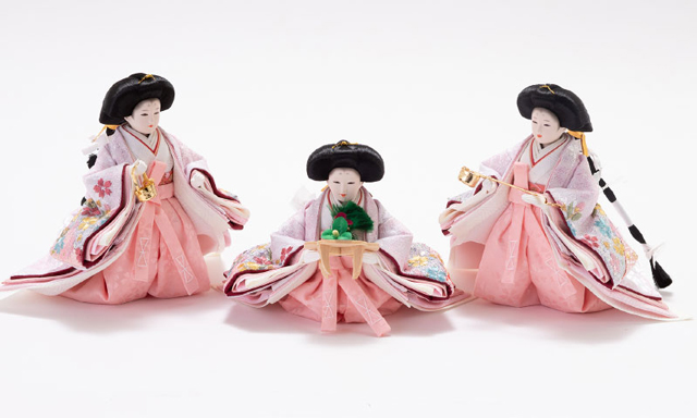 雛人形・京十一番親王柳官女付白木塗桐三段飾りセット　Ｎｏ３００２Ａ　官女