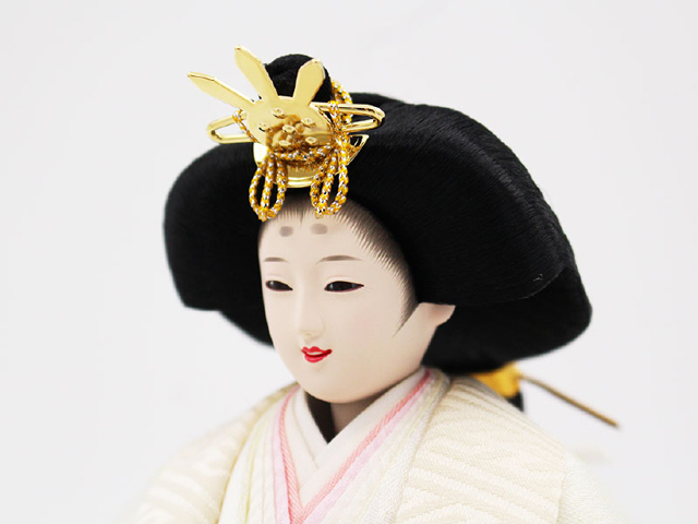 雛人形・京十番立雛親王飾り ケース入り　ＮＯ　Ｋ１０１　女雛のお顔