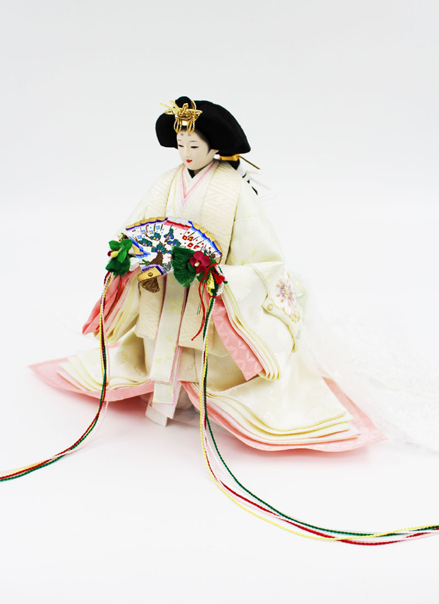 雛人形・京十番立雛親王飾り ケース入り　ＮＯ　Ｋ１０１　女雛の衣装とお顔