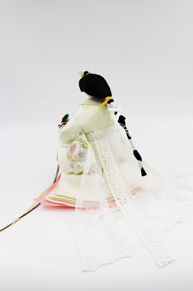 雛人形・京十番立雛親王飾り ケース入り　ＮＯ　Ｋ１０１　女雛の衣装と脇