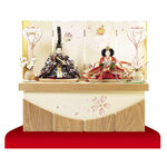 雛人形・京十一番親王　タモ材収納飾り　ＮＯ１０３３
