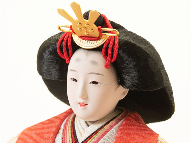 雛人形・京十一番親王 焼桐収納飾り Ｎｏ１０３２　女雛のお顔