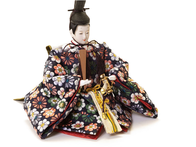 雛人形・京十一番親王　タモ材収納飾り　ＮＯ１０３３　男雛のお顔と衣装