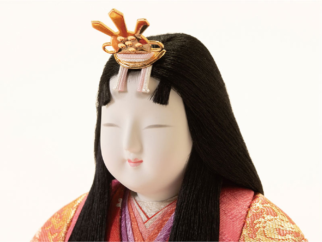 雛人形・木目込人形 真多呂作　親王平台飾り 高雄雛　Ｎｏ１２６７　女雛のお顔